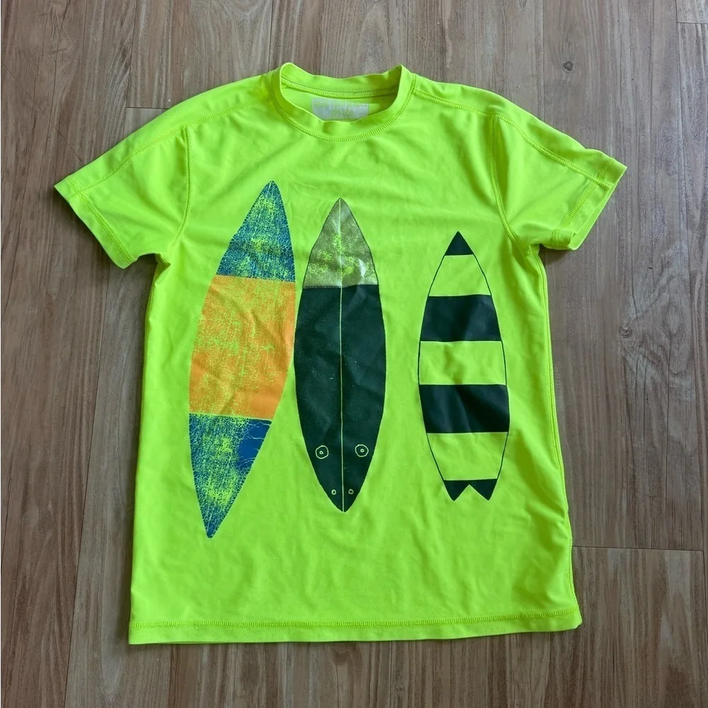 Crewcuts Neon Yellow Surfboard Graphic Tee